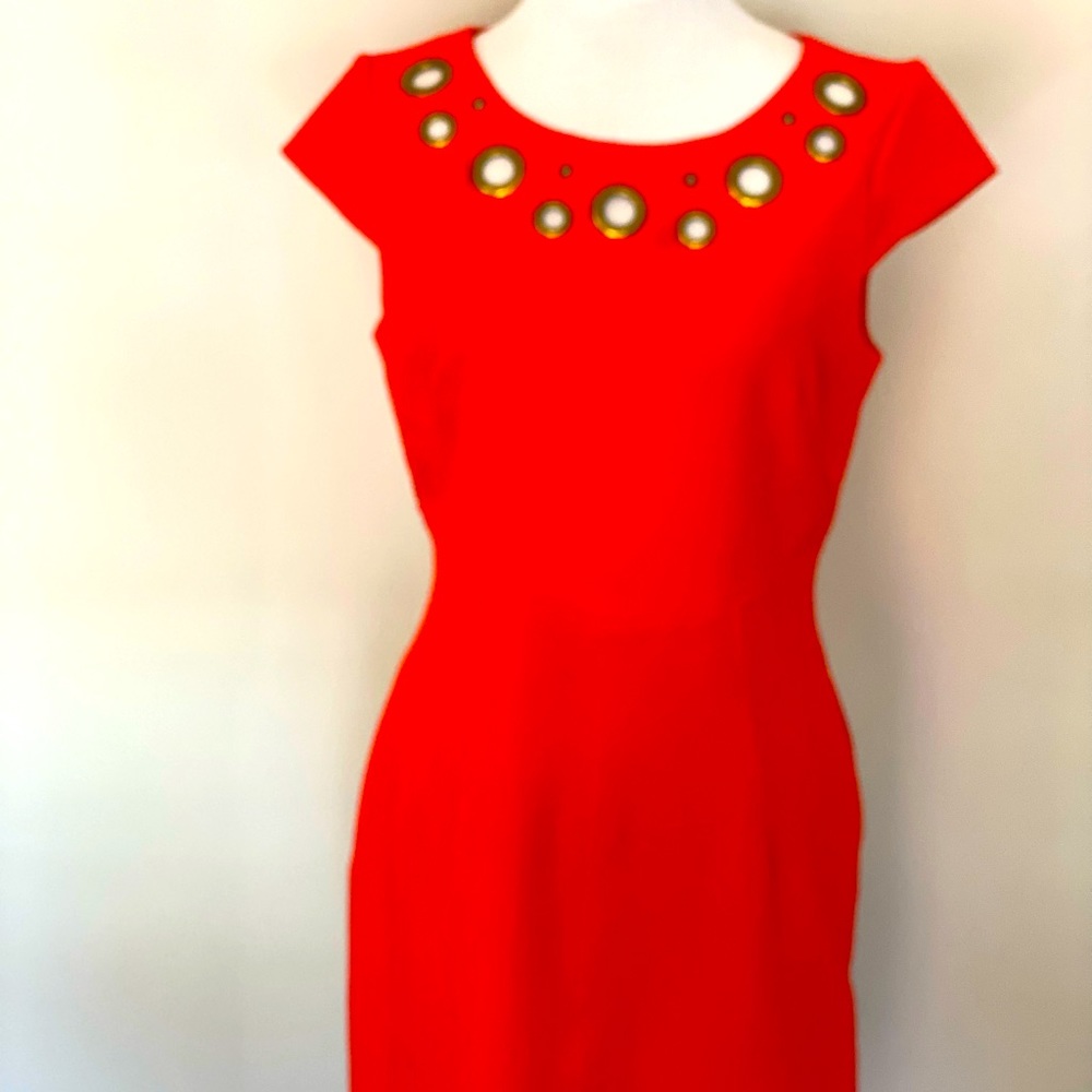 Dark Orange Work Dress